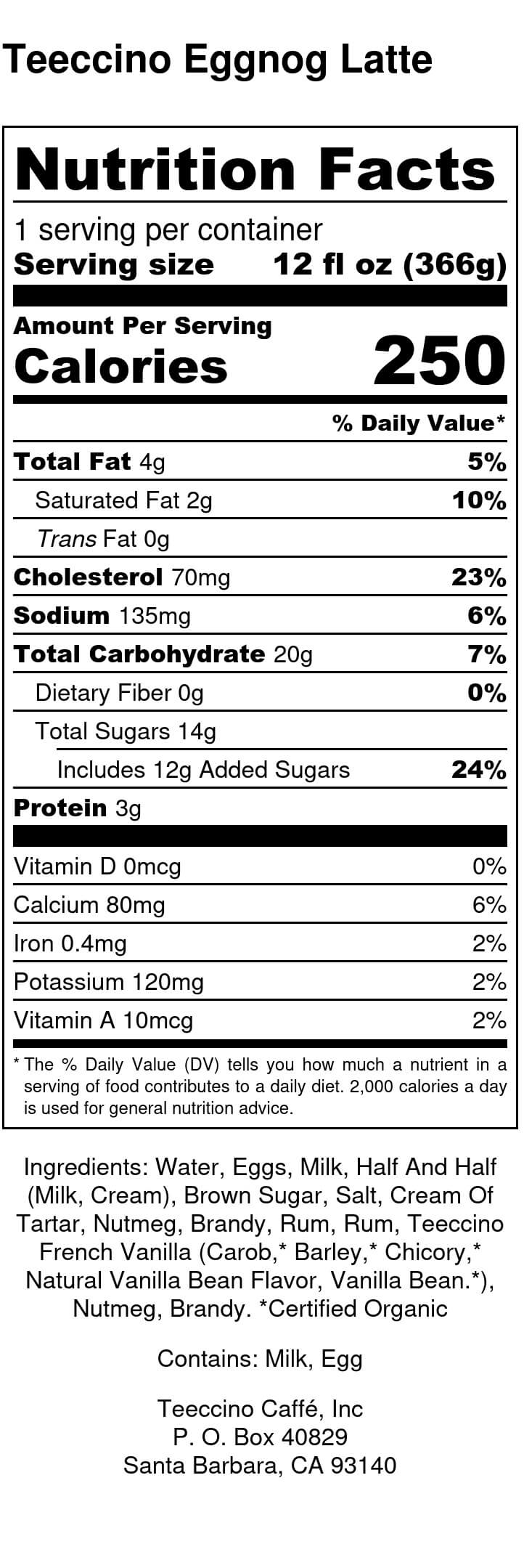 Nutrition facts
