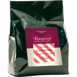 Teeccino Organic Candy Cane chicory herbal coffee in a large bulk bag, light roast, caffeine-free coffee alternative made with organic herbs.
