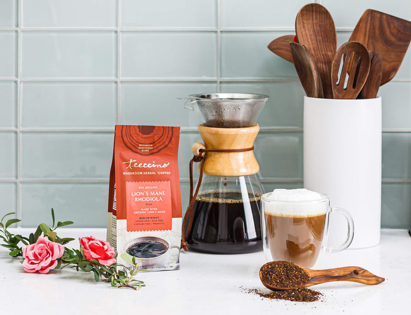Teeccino Lion’s Mane Rhodiola Rose Herbal Coffee