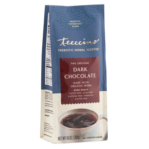 Dark Chocolate Prebiotic SuperBoost Herbal Coffee — 10 ounce ground