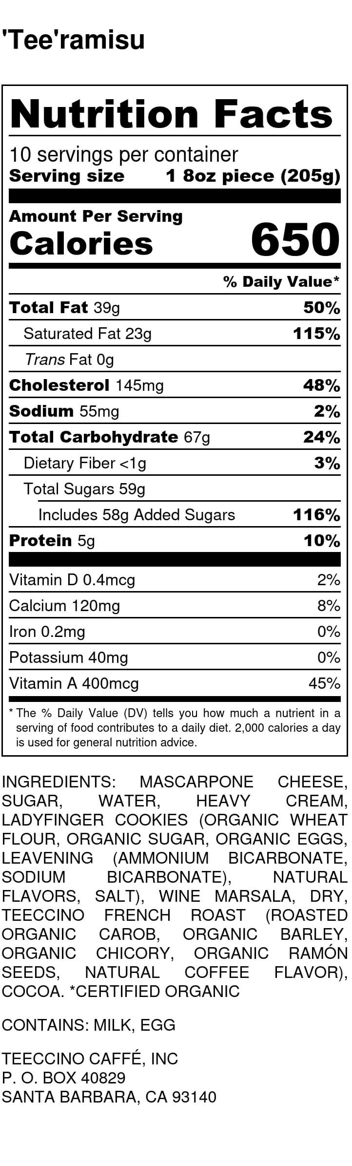 Nutrition facts