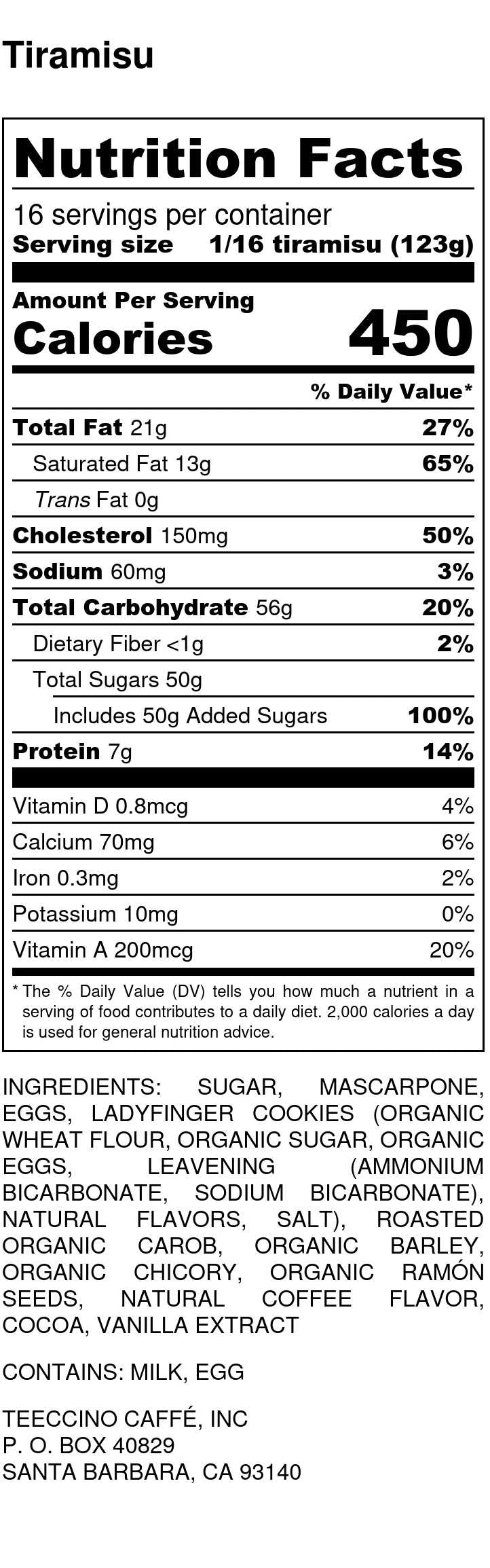 Nutrition facts