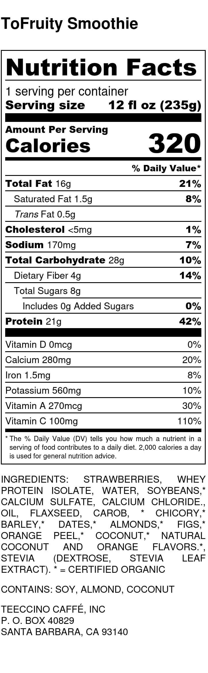 Nutrition facts