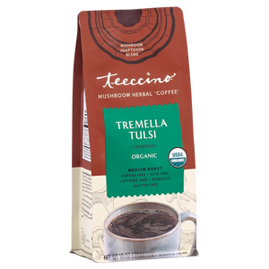 Tremella Tulsi Cardamom Mushroom Herbal Coffee — 10 ounce ground