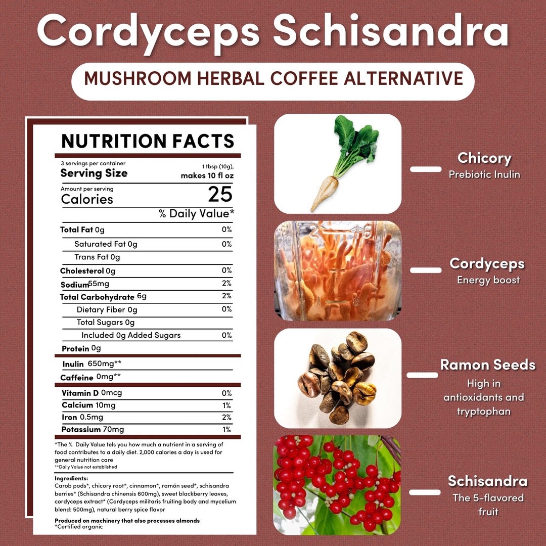 Cordyceps Schisandra Cinnamon Berry Mushroom Herbal Coffee - Image 2