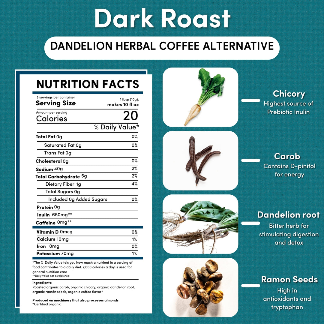 Dandelion Dark Roast Herbal Coffee - Image 2