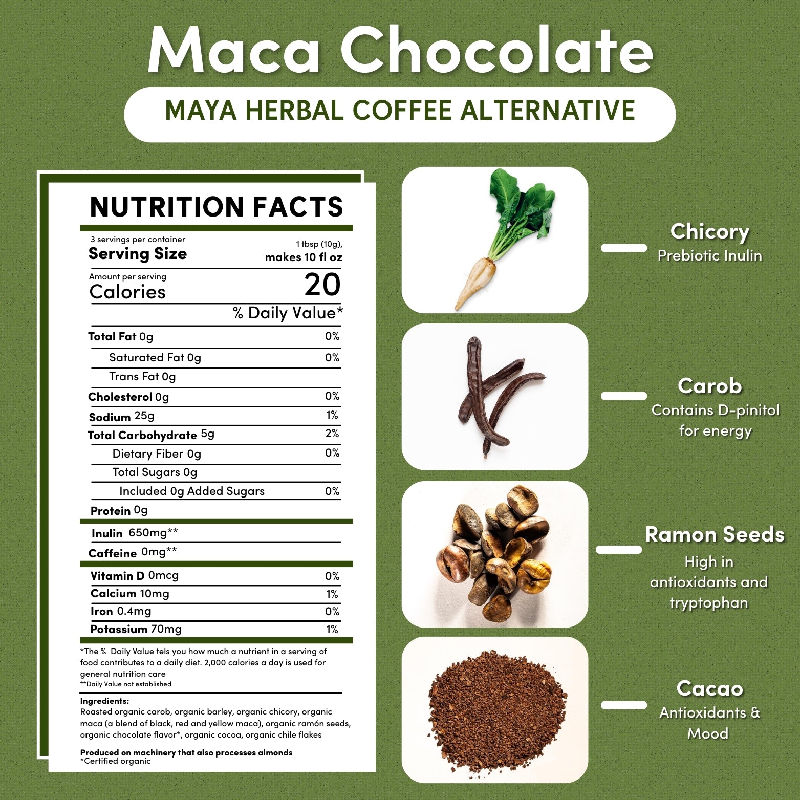 Maca Chocolate Chicory Herbal Coffee
