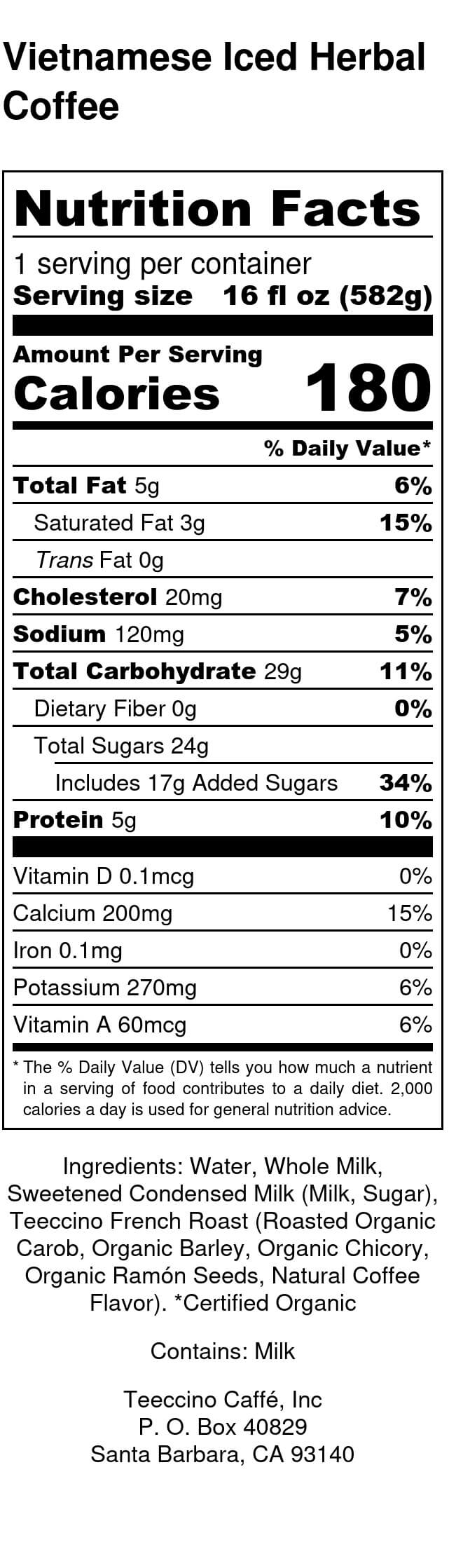 Nutrition facts