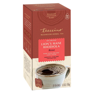 Lion's Mane Rhodiola Rose Mushroom Herbal Tea — 25 tea bags