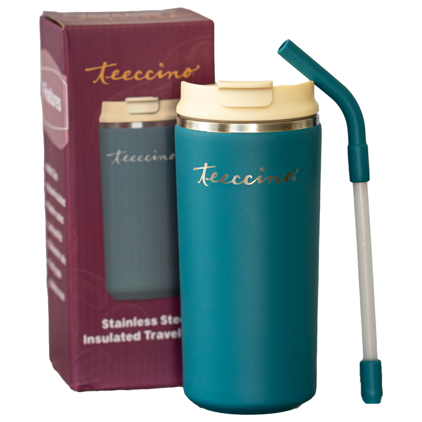 Teeccino Stainless Steel Insulated Travel Mug (Teal)