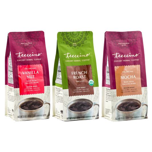 Teeccino Vanilla Nut French Roast Mocha Variety Pack